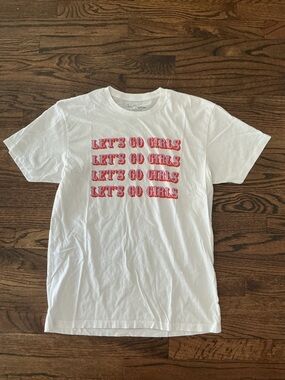 White Graphic Tee — "Let's Go Girls"